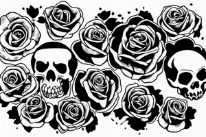Skull like a vase for roses. tattoo idea