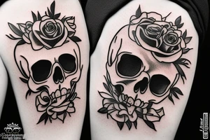 Skull like a vase for roses. tattoo idea
