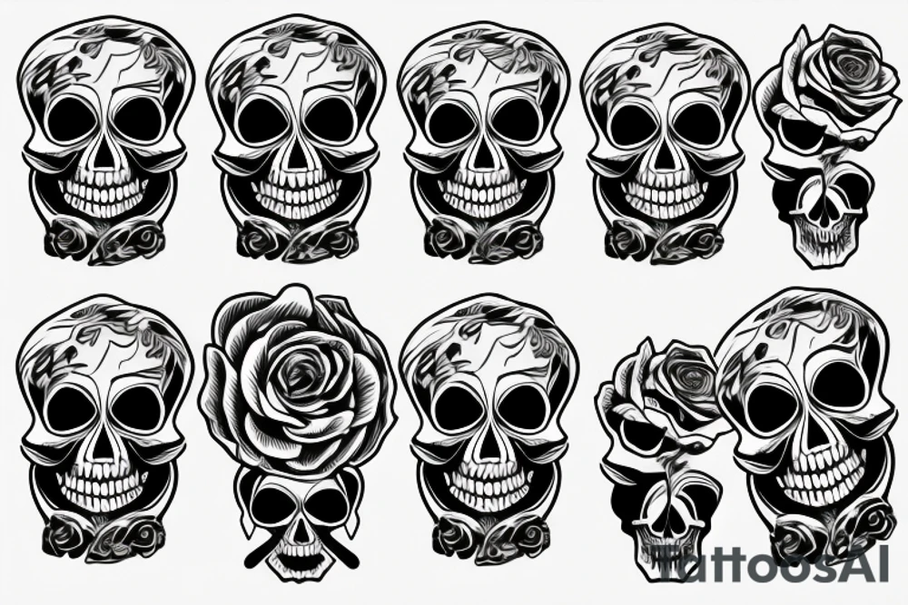 Skull like a vase for roses. tattoo idea