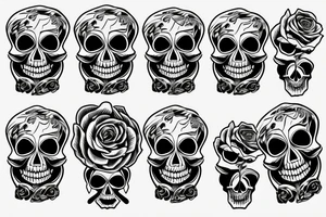Skull like a vase for roses. tattoo idea
