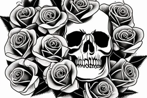 Skull like a vase for roses. tattoo idea