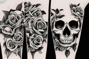 Skull like a vase for roses. tattoo idea