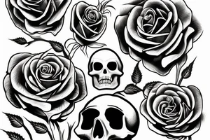 Skull like a vase for roses. tattoo idea