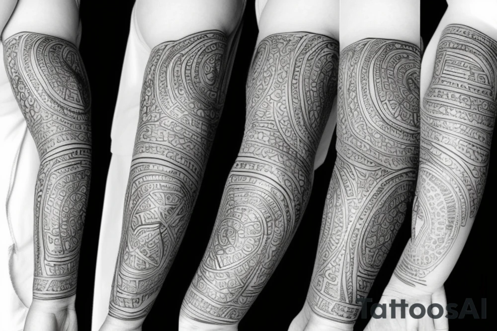 Trash polka sleeve tattoo idea