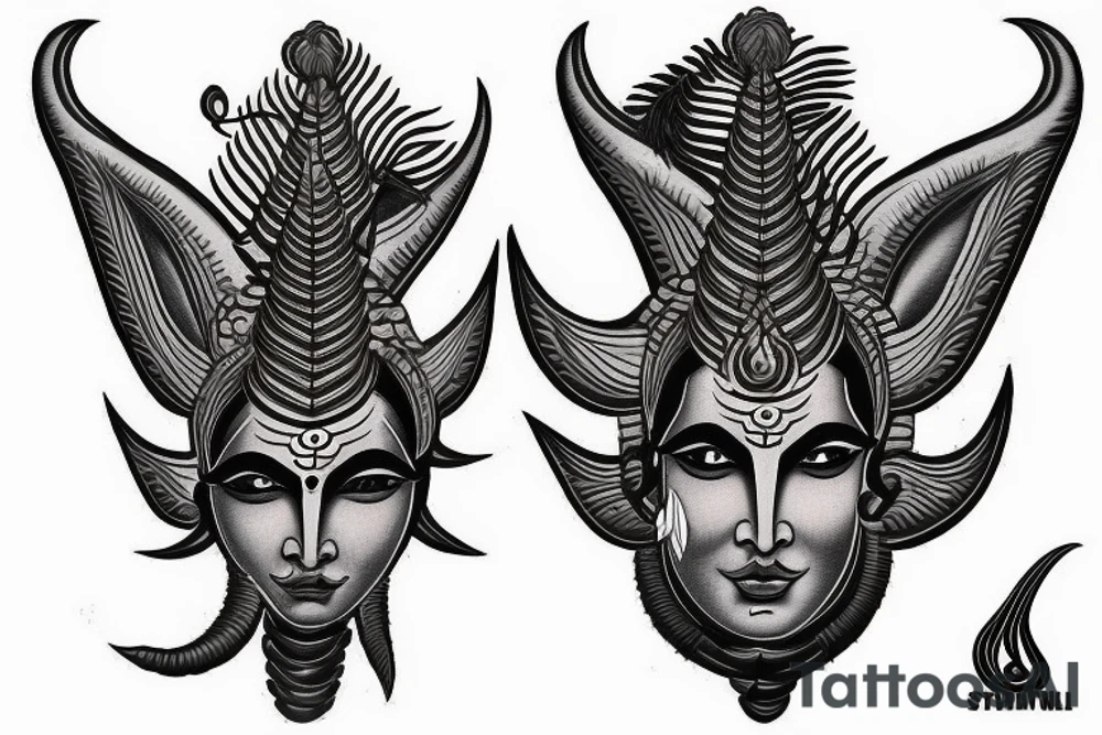 Shiva Trishul tattoo idea