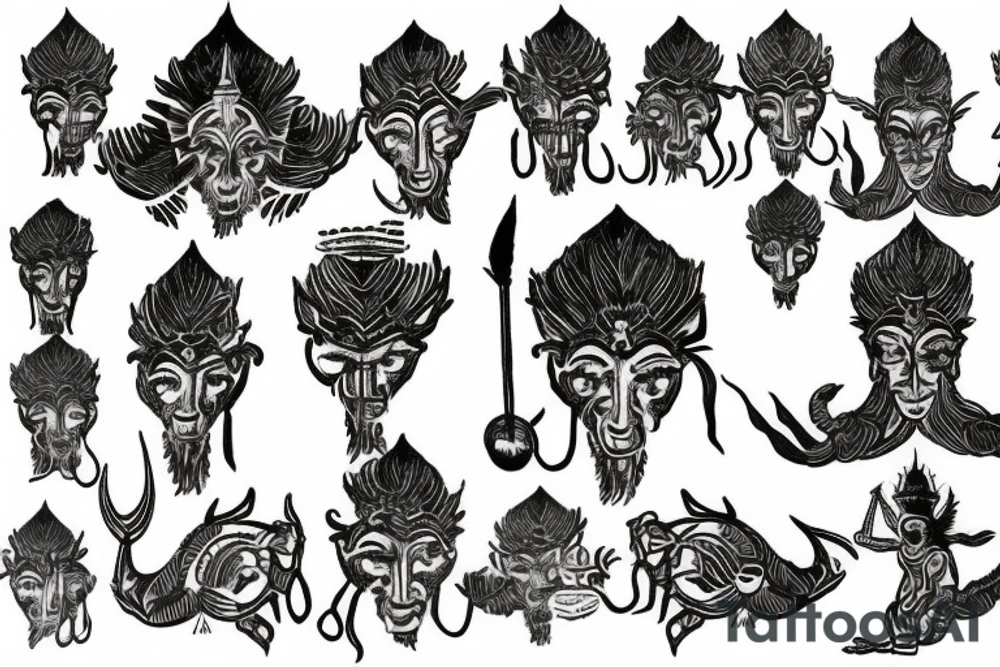 Shiva Trishul tattoo idea