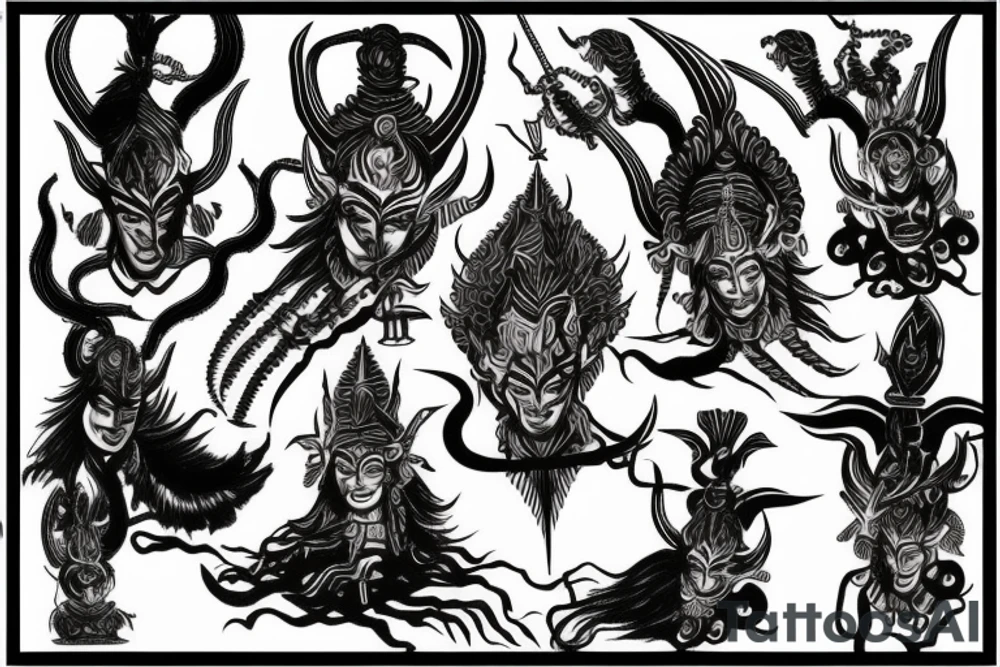 Shiva Trishul tattoo idea