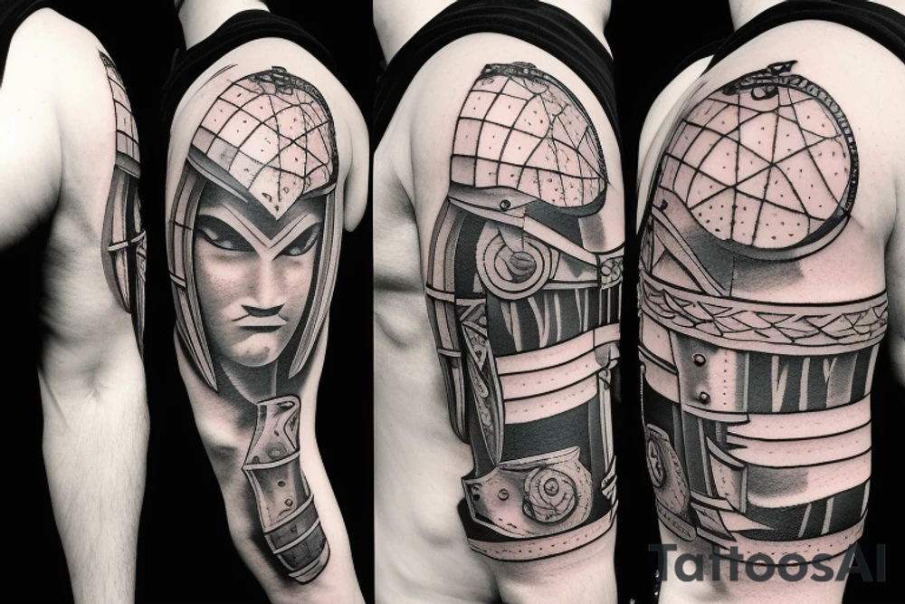 Spartan gladiator holding a sword tattoo idea