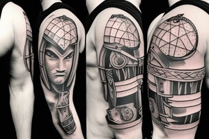 Spartan gladiator holding a sword tattoo idea