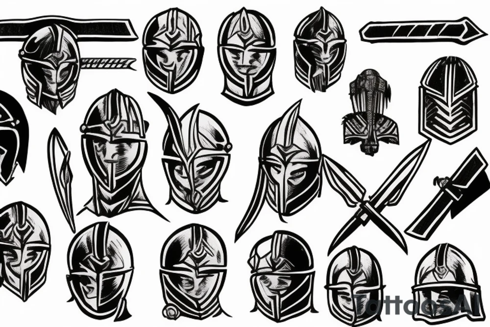 Spartan gladiator holding a sword tattoo idea