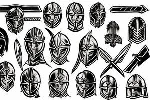 Spartan gladiator holding a sword tattoo idea