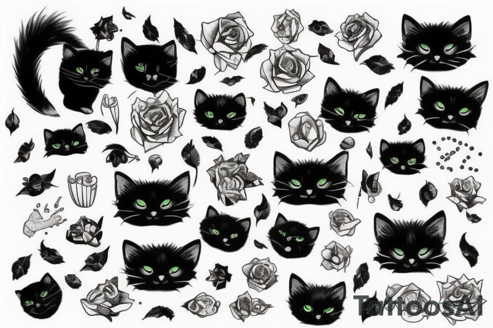 Black cat tattoo idea
