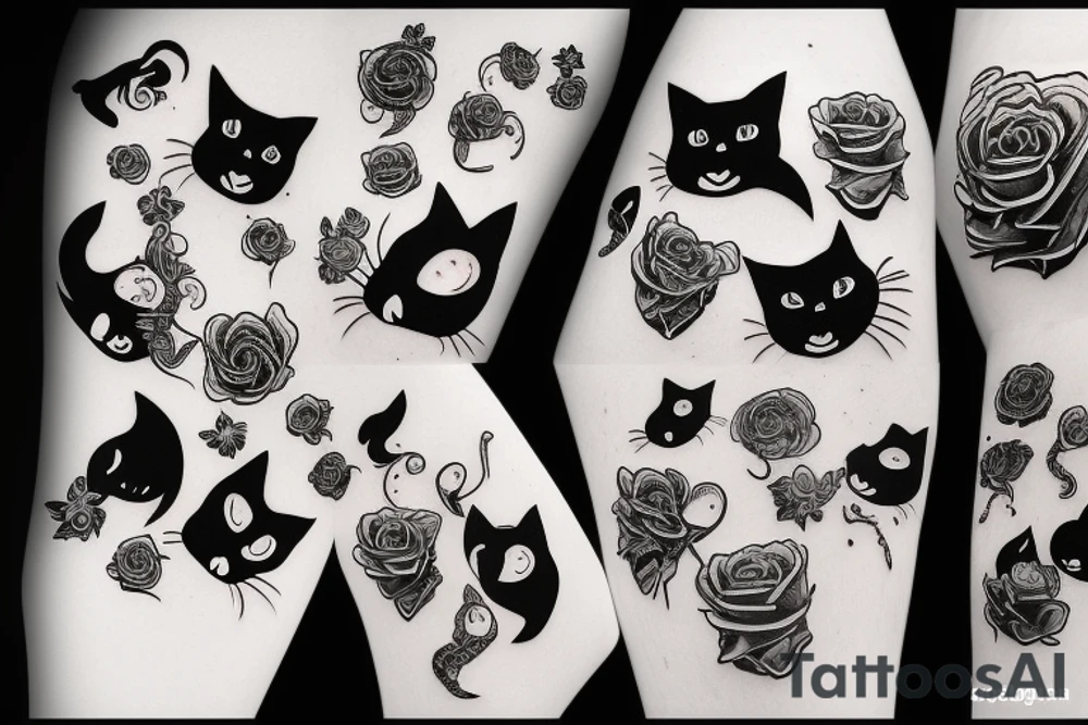 Black cat tattoo idea