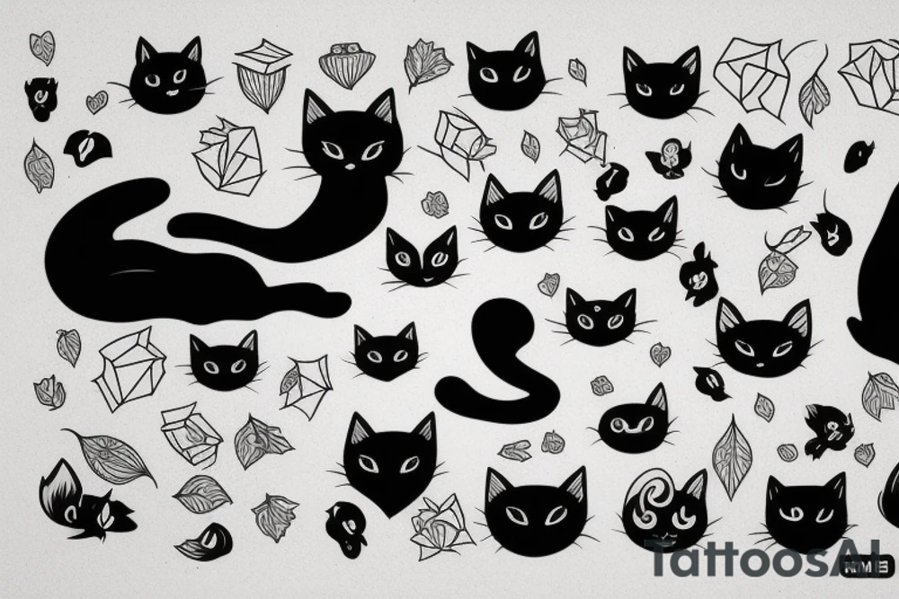 Black cat tattoo idea
