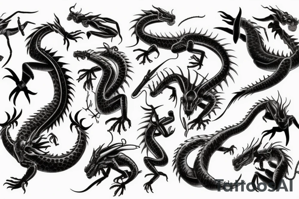 Dragon vs scorpion tattoo idea
