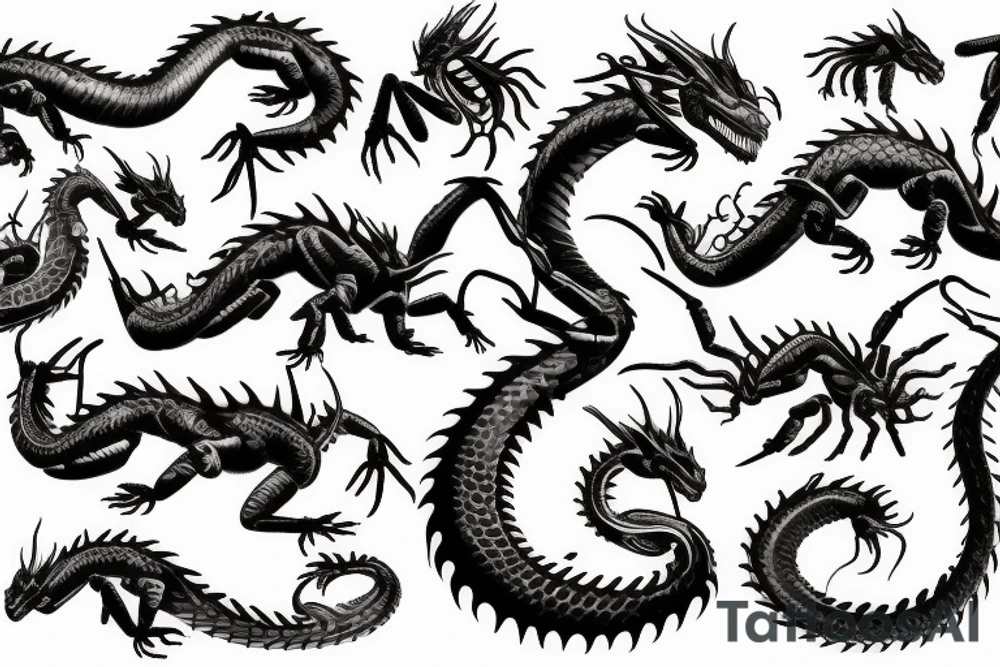 Dragon vs scorpion tattoo idea