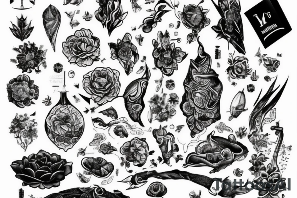 -минимализм по всей руке, линии, формы tattoo idea
