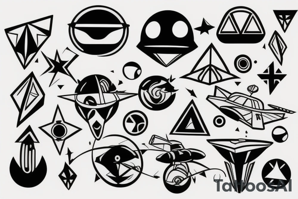 A ufo crashing tattoo idea