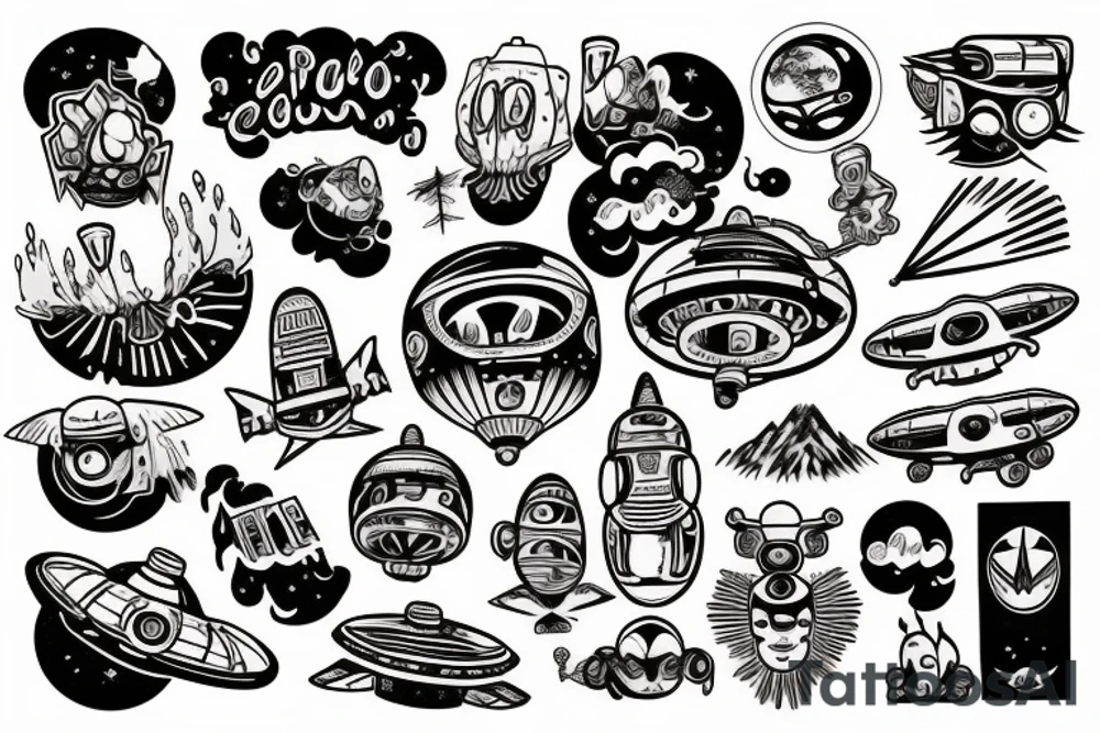 A ufo crashing tattoo idea