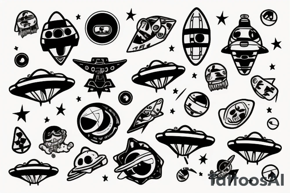 A ufo crashing tattoo idea