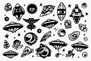 A ufo crashing tattoo idea
