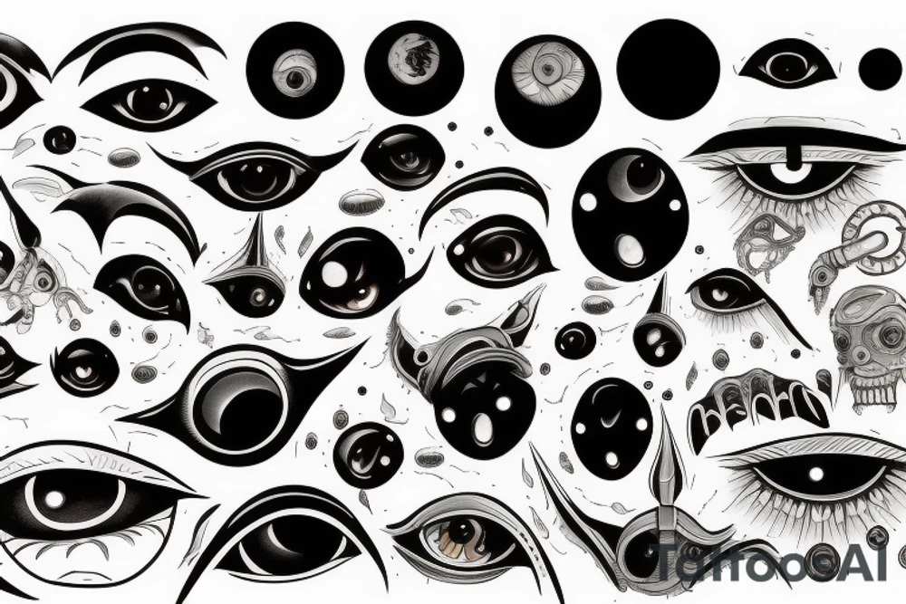 An eye being taken by an alien ship tattoo idea