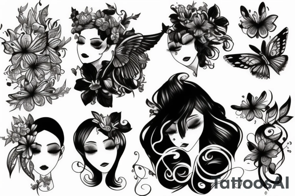 beautiful and delicate creature tattoo idea