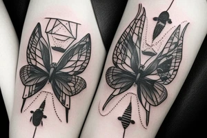 different eyes with chains and bugs tattoo idea