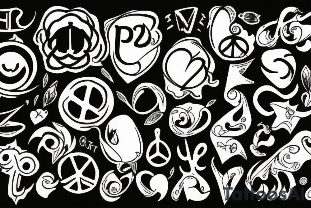 Happy, peace, tattoo idea