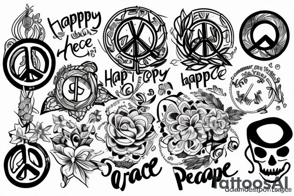 Happy, peace, tattoo idea