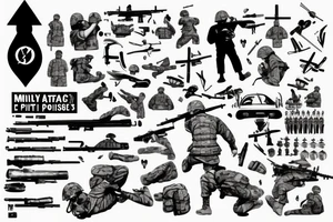 Military fighting position named “Pit 6” tattoo idea