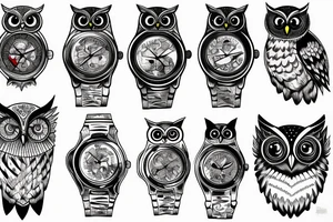 owl on the watches tattoo idea