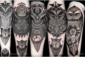 owl on the watches tattoo idea
