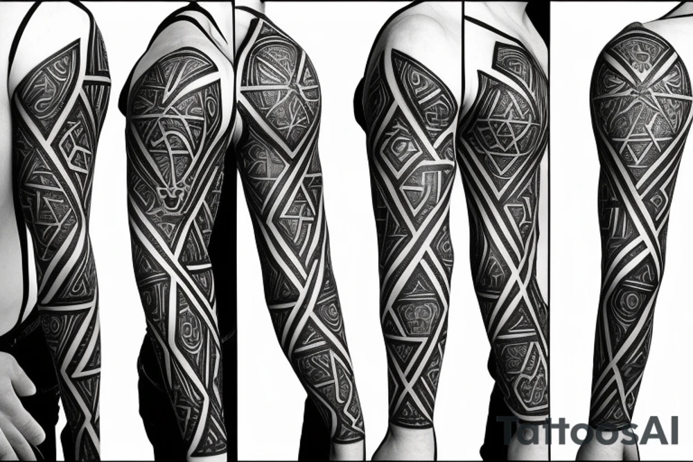 hebrew sleeve armor fading into in  to blank puzzel tattoo idea