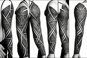 hebrew sleeve armor fading into in  to blank puzzel tattoo idea