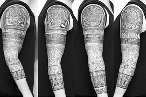hebrew sleeve armor fading into in  to blank puzzel tattoo idea
