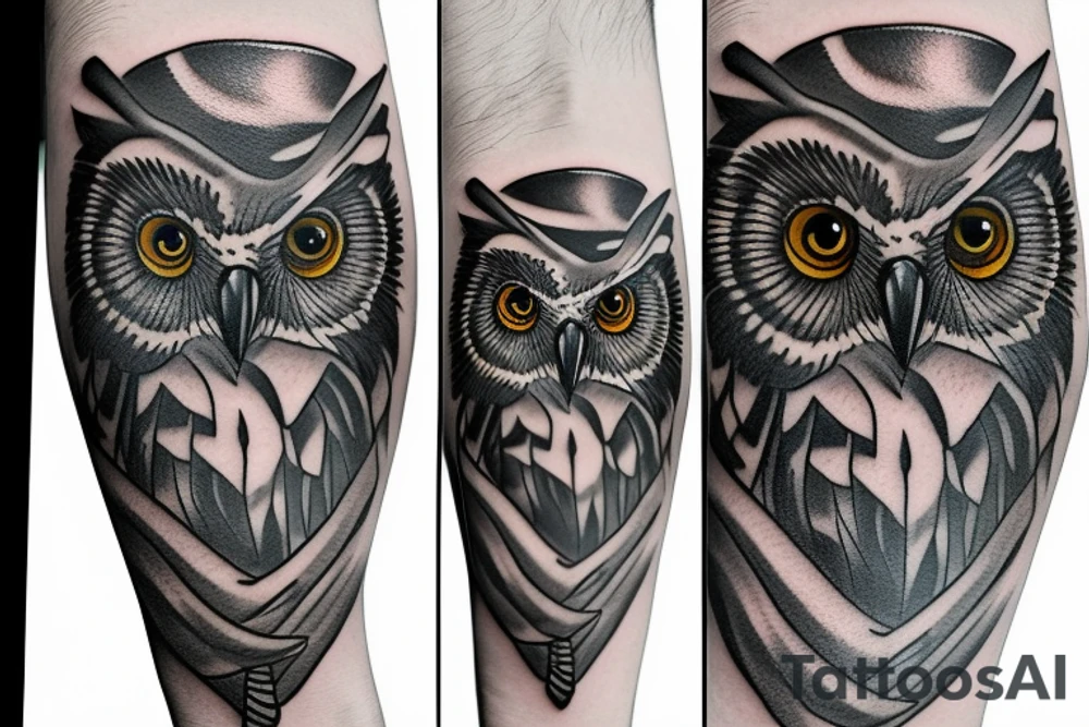 owl on the watches tattoo idea