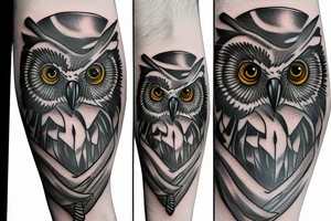 owl on the watches tattoo idea