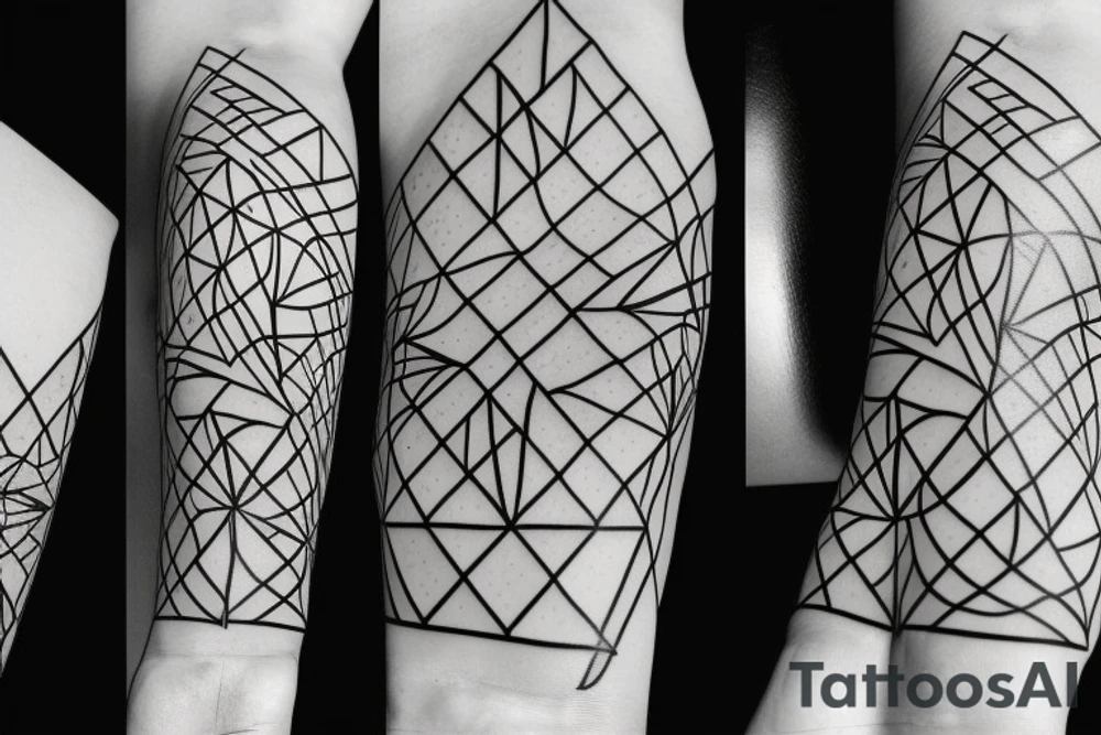 Geometric pattern with straight lines, triangles and squares tattoo idea Geometric pattern with straight lines, triangles and squares tattoo idea