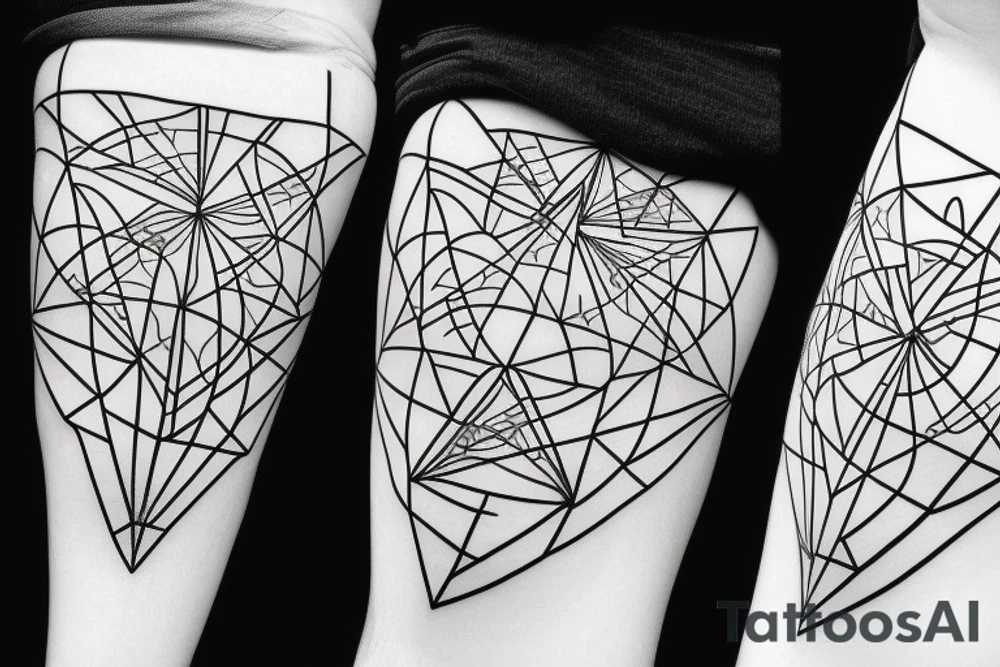 Geometric pattern with straight lines, triangles and squares tattoo idea Geometric pattern with straight lines, triangles and squares tattoo idea