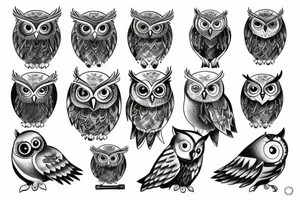 owl on the watches tattoo idea