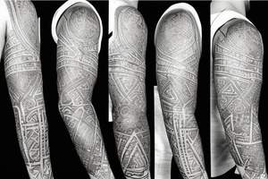 hebrew sleeve armor fading into in  to blank puzzel tattoo idea