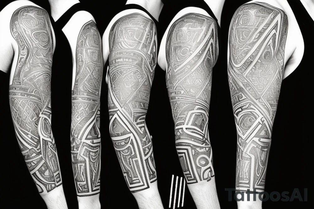 hebrew sleeve armor fading into in  to blank puzzel tattoo idea