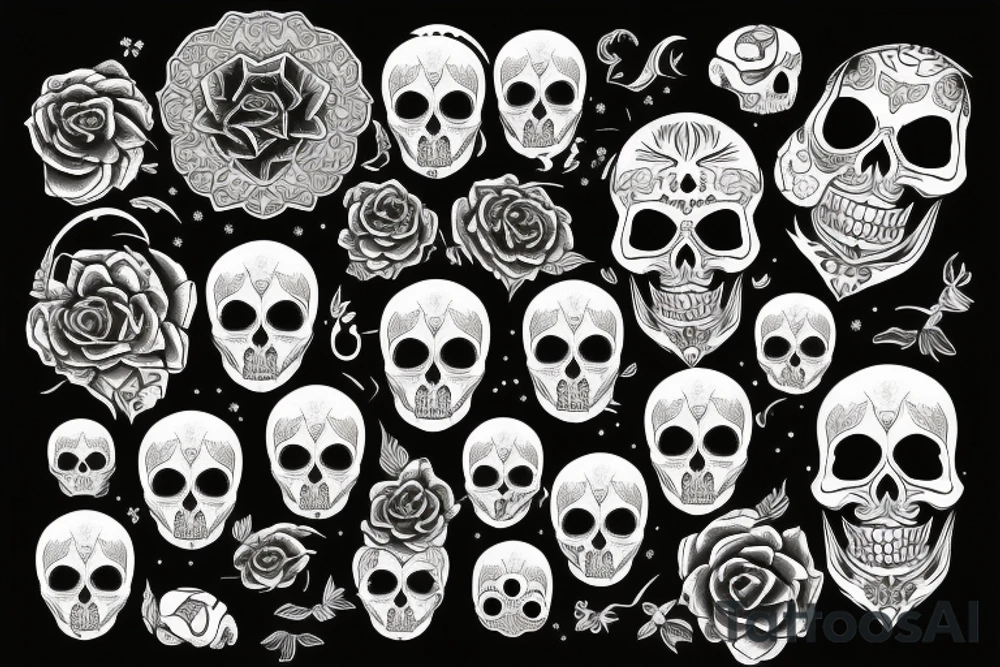 Moon with skull tattoo idea