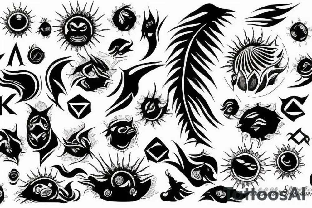 Black sun tattoo idea