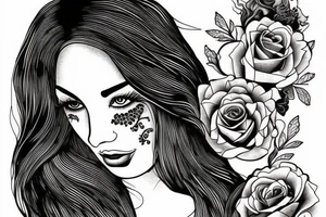 Young woman portrait tattoo idea