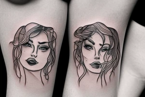 Young woman portrait tattoo idea