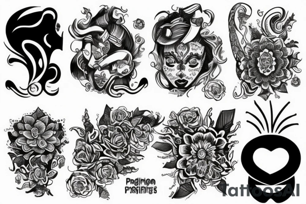 волк в растениях tattoo idea