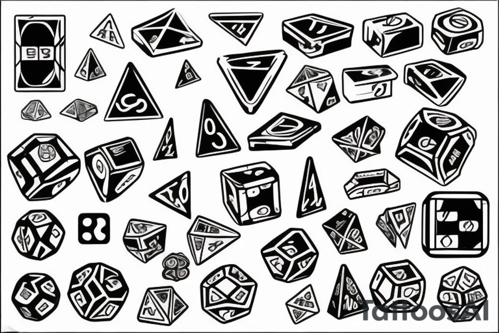Dice with formula one tattoo idea