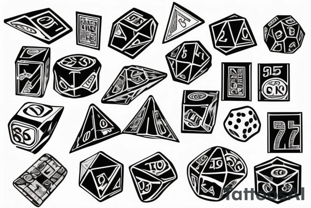 Dice with formula one tattoo idea